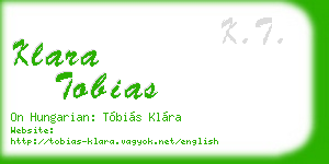 klara tobias business card